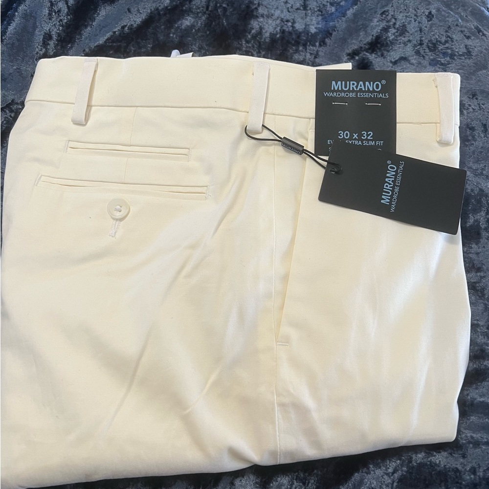NWT 49.50 Murano Essentials Evan Extra Slim Fit Flat Front Chino Pant 30x32